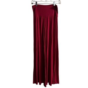 Made By Johnny Burgundy Wine Wide Leg Palazzo Elastic Comfort Leisure Medium